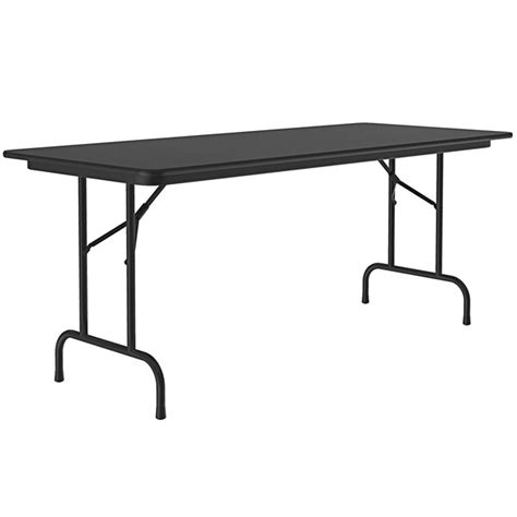 Correll 30 X 72 Black Granite Light Duty Melamine Folding Table With