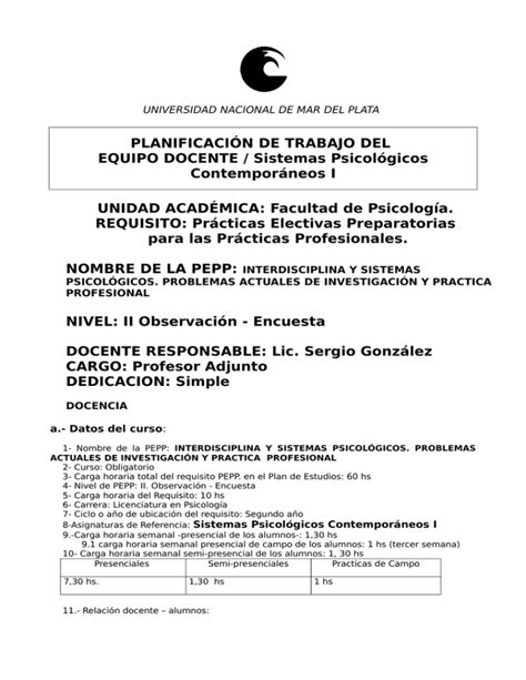 Programa Universidad Nacional De Mar Del Plata