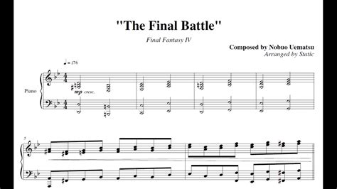 The Final Battle Final Fantasy Iv Piano Sheet Music Youtube