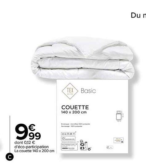 Promo La Couette X Cm Tex Home Basic Chez Carrefour Icatalogue Fr