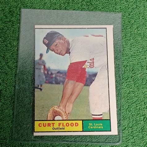 Topps Topps Curt Flood St Louis Cardinals Baseball Miscut