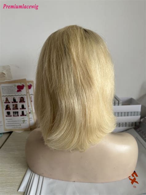 Ombre Blonde Color T1B 613 Straight BOB 10inch 13x4 Lace Wig