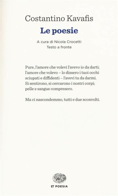 Le Poesie Testo Greco A Fronte Konstantinos Kavafis Libro Einaudi