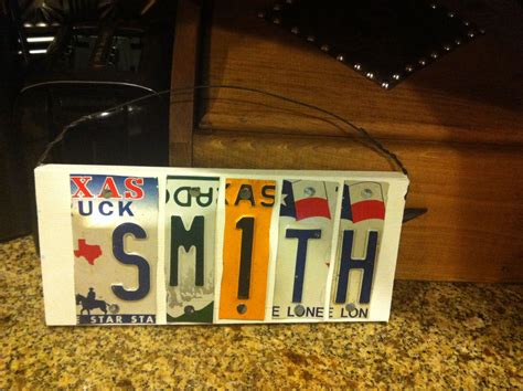 Smith License Plate Sign Made For A Friend About To Get Hitched