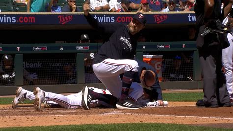 Kyle Farmer Gets Hit In The Face By A Pitch In Th Mlb