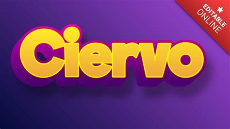 Ciervo Yellow Purple Video Game D Text Effect Generator