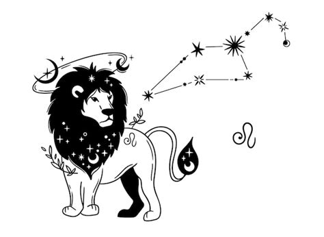 Premium Vector Hand Drawn Leo Or Lion Zodiac Sign Clipart Astrology