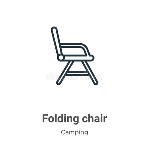 Folding Chair Icon In Filled Thin Line Outline And Stroke Style