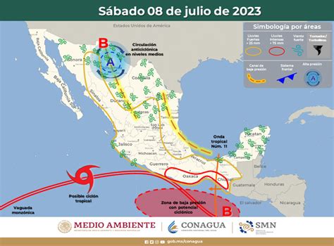 Estos son los estados donde habrá FUERTES lluvias HOY sábado 8 de julio