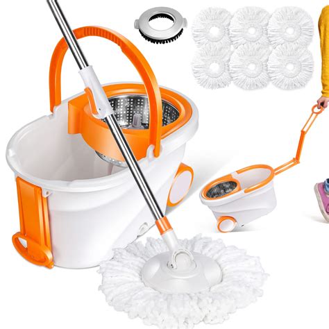 Buy Midyb Spin Mop And Bucket With Wringer Set Microfiber Mop And Buckets System On Wheels With