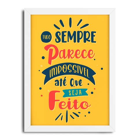 Quadro Decorativo Frase Motivação 241g49 45x33 cm Elo7