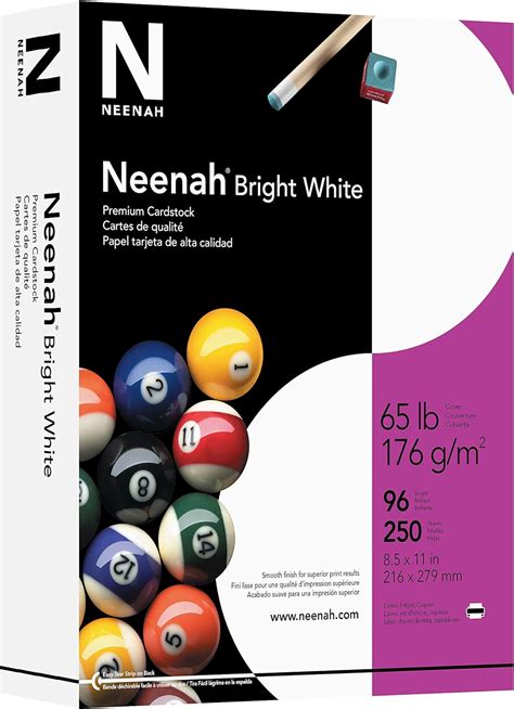 Neenah Cartulina Premium 8 5 X 11 Pulgadas Blanco Brillante Y