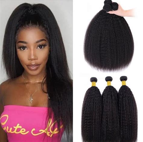 Peruvian Kinky Straight Hair Bundles Bundles Inch Human Hair