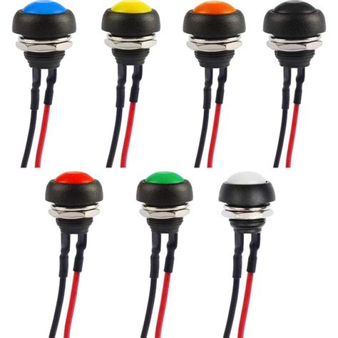 Buy RUNCCI-YUN 7pcs 12mm Waterproof Momentary Push Button Switch, Mini ...