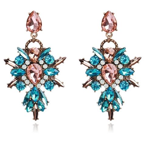 Crystal Drop Earrings ‘palais Turquoise Divalicious