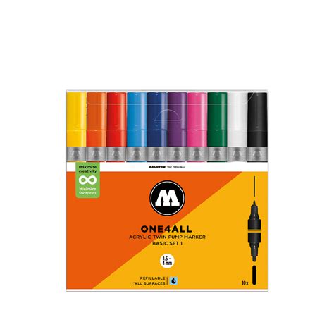 Molotow One All Acrylic Twin Pump Marker Basic Set Markers