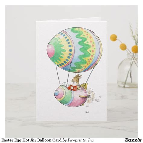 Easter Egg Hot Air Balloon Card Zazzle Easter Eggs Balloons Air Balloon