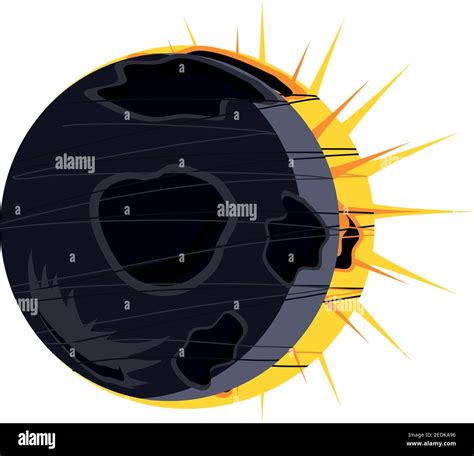 Space Solar Eclipse Natural Astronomical Phenomenon Vector Illustration