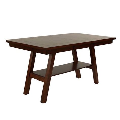 Benjara Modern Style 66 In Brown Wooden 4 Legs Counter Height Dining