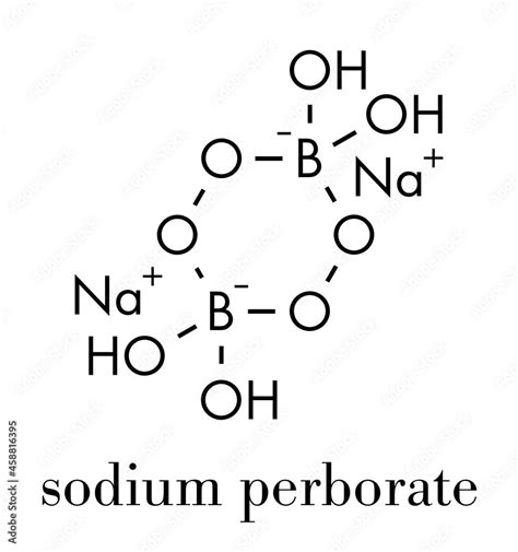 Sodium perborate. Used in detergents and bleaching products. Skeletal ...