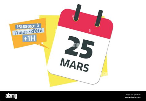 french 25 march 2023 calendar date daylight saving time day Stock Photo ...