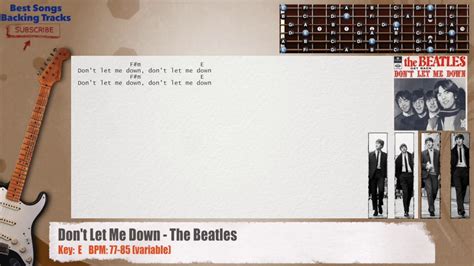 🎸 Dont Let Me Down The Beatles Guitar Backing Track With Chords And Lyrics Youtube