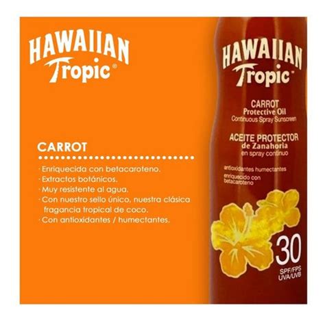 Hawaiian Tropic Aceite Protector De Zanahoria Fps 30 180ml Mercado Libre