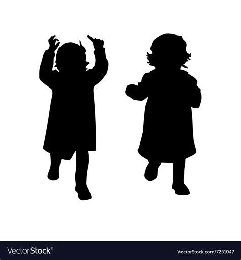 Little girl silhouette Royalty Free Vector Image