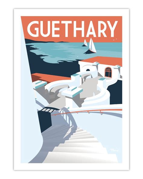 Affiche Vintage Guethary La Passerelle Marcel Travel Posters Taille