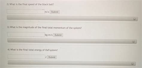 Solved Initial Final Oo A White Billiard Ball With Mass Mw Chegg