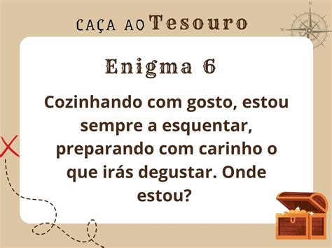 Caça ao tesouro pronto para imprimir em PDF enigmas