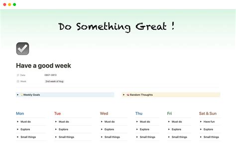 Have A Good Week Template Notion Marketplace