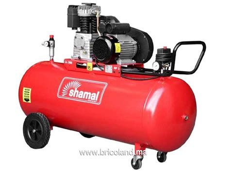 Compresseur D Air SHAMAL 200 Litres Courroie Bricoland Ma