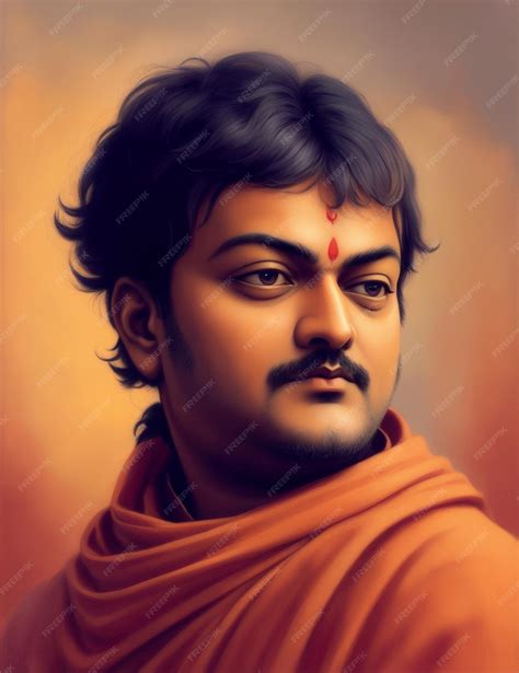 Premium Ai Image Digital Painting Of Swamy Vivekananda