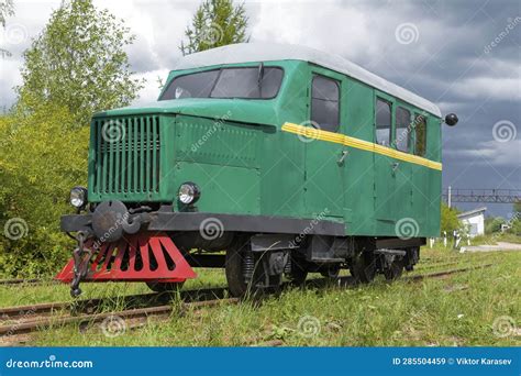 Old Soviet Railrcar PD 1 Rail Bus For Narrow Gauge Railways Close Up