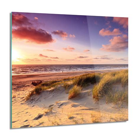 Plaża morze wydma foto szklane na ścianę 60x60 cm ArtPrintCave