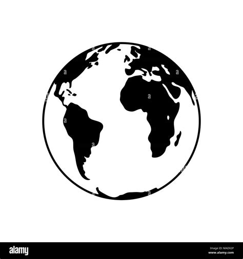 Vector Globe Black And White