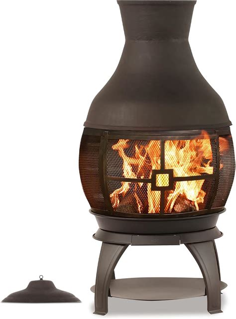 Amazon Bali Outdoors Wood Burning Chimenea Outdoor Round Wooden