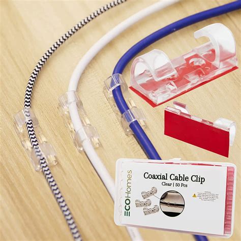 50 Pcs Coax Cable Wire Organizer Clips Coaxial And Ethernet Cable Clips