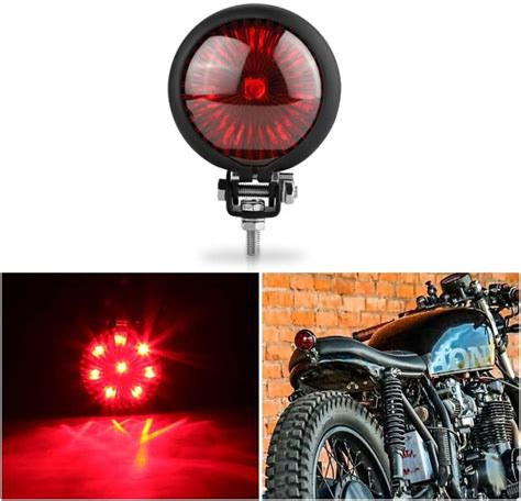 Vagary Motorcycle Tail Light Led Bates Style Bullet Brake Stop Rear