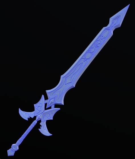 D Model Handpainted Fantasy Holy Sword Low Poly D Model Vr Ar Low