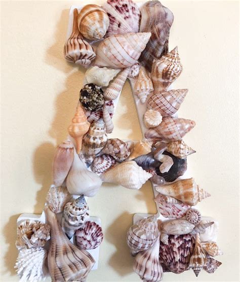 Seashell Letter Seashell Decor Cabin Decor Beach Decor Etsy Sea