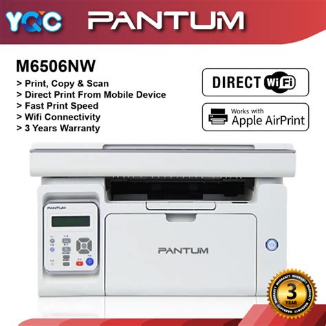 Pantum M6506NW A4 Multifunction Laser Printer Print Scan Copy 3 Years