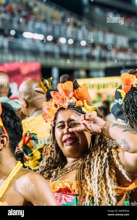 Rehearsals At The Rio De Janeiro Sambodromo By Samba School Mocidade