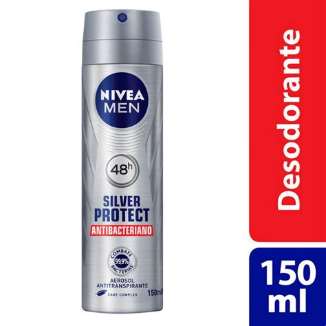 Desodorante Nivea Men Silver Protect Antibacteriano Aerosol