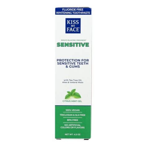 Kiss My Face Sensitive Toothpaste - Fluoride Free - Gel - 4.5 Oz, 1 ...