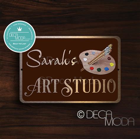 Art Studio Sign Personalized Signs Brushed Bronze and Copper - Etsy UK