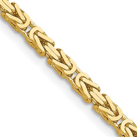 14k 2 5mm Byzantine Chain Unclaimed Diamonds