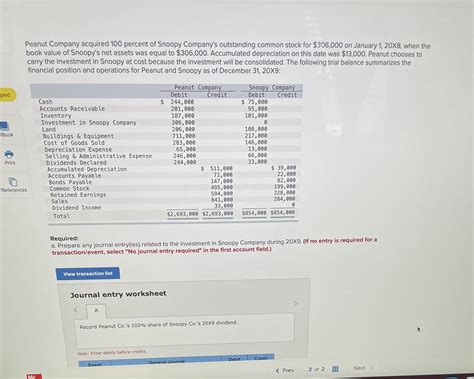 [Solved] Peanut Company acquired 100 percent of Snoopy Company's