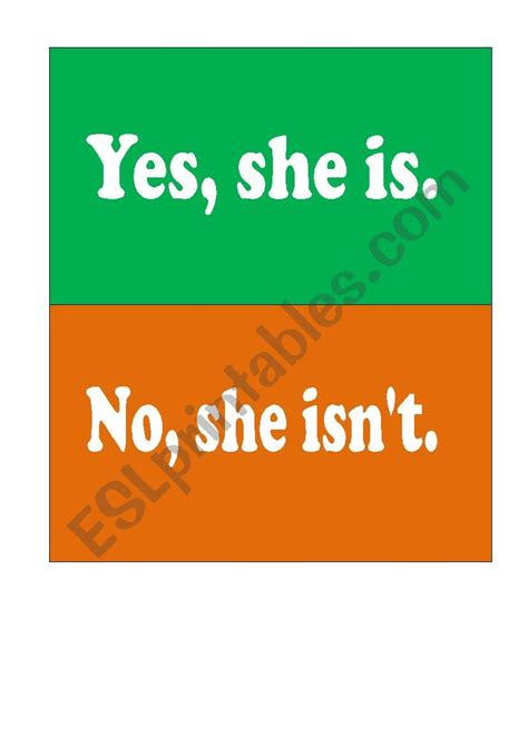 Yes She He Is No She He Isn´t Signs Esl Worksheet By Vampirista